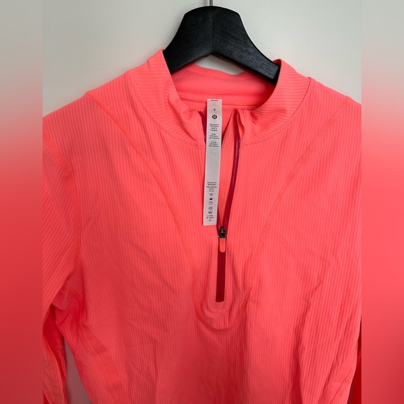 Lululemon RUN 1/2 ZIP LONG SLEEVE GLOSS TRIM in colour Sunset | 8 - Picture 3 of 4